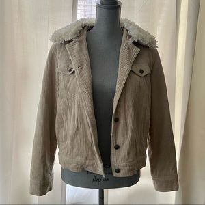 SOLD - Corduroy/Sherling Beige Jacket